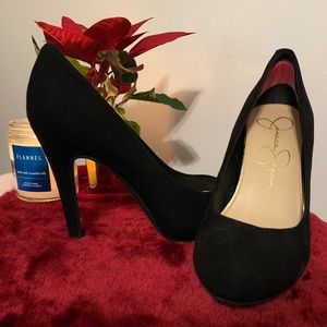 JESSICA SIMPSON Black Microsurde Heels